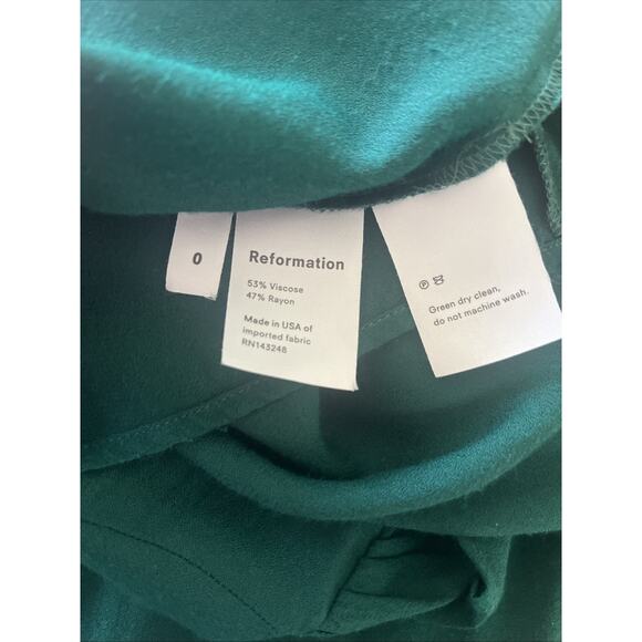 Reformation Gavin Dress Size 0 Forest Green Midi Maxi - Picture 7 of 7